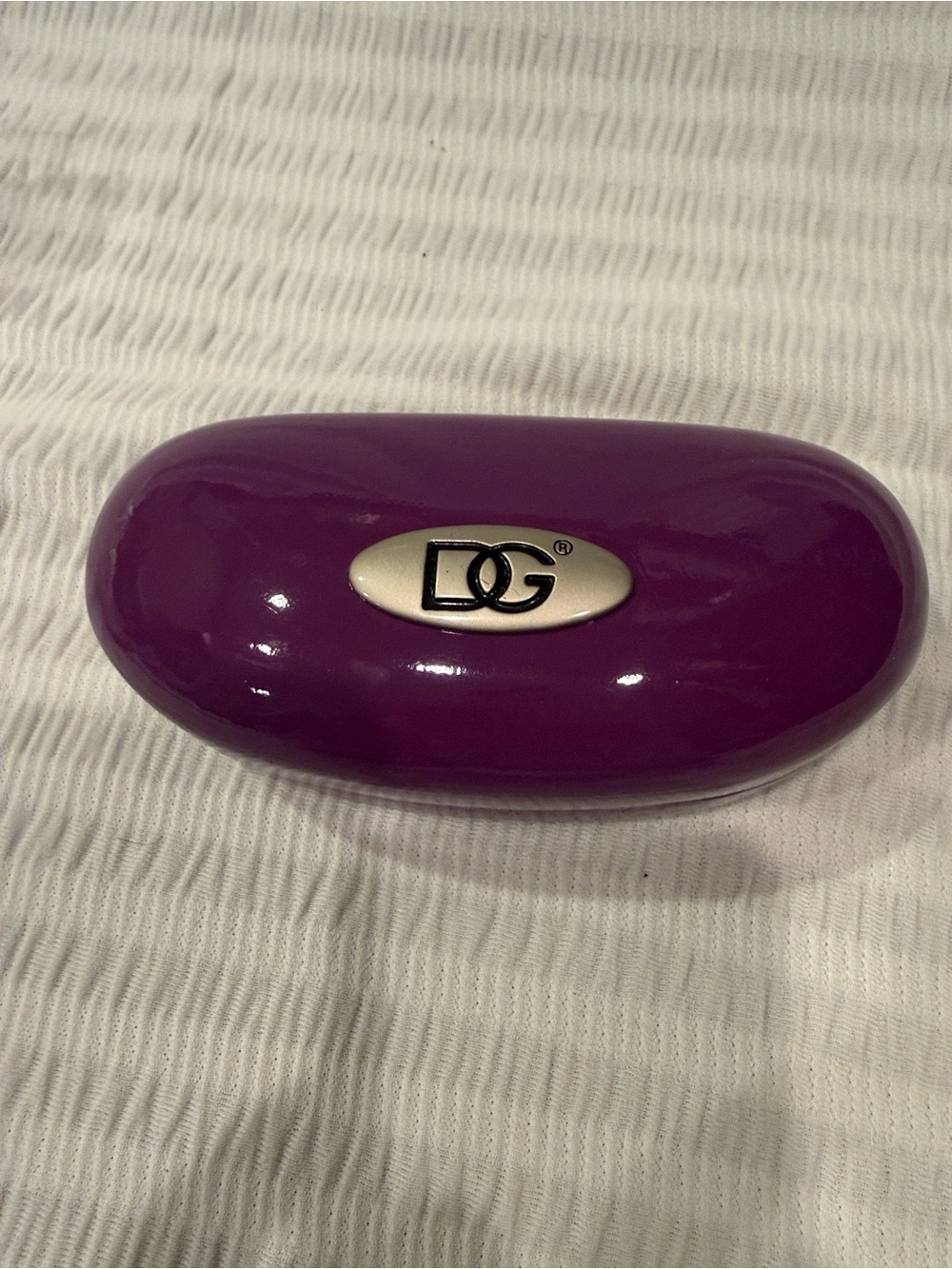 New w out tags DG purple hard shell glasses case